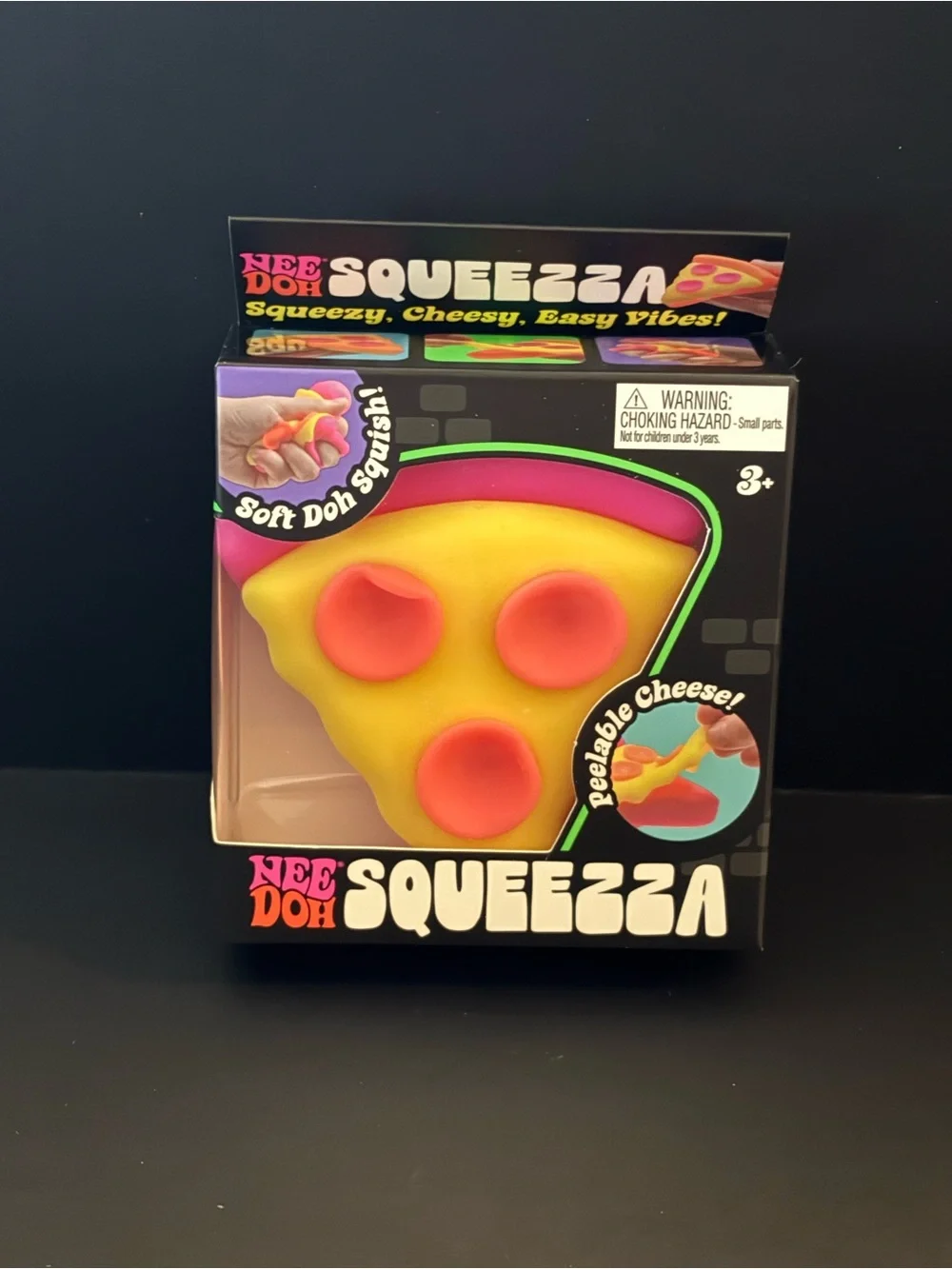 NeeDoh Squeezza Yellow & Pink Pizza Slice Kids Sensory Toy